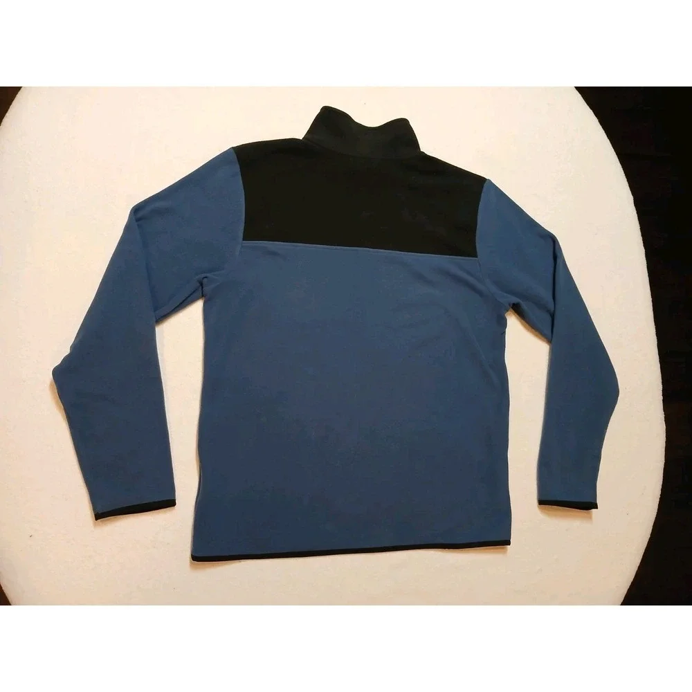 The North Face Glacier 1/4 Zip Fleece Jacket Men Medium Blue Black Pullover